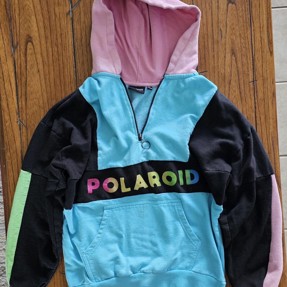Polaroid Kids Colorblock Hoodie - Blue, Pink, Black